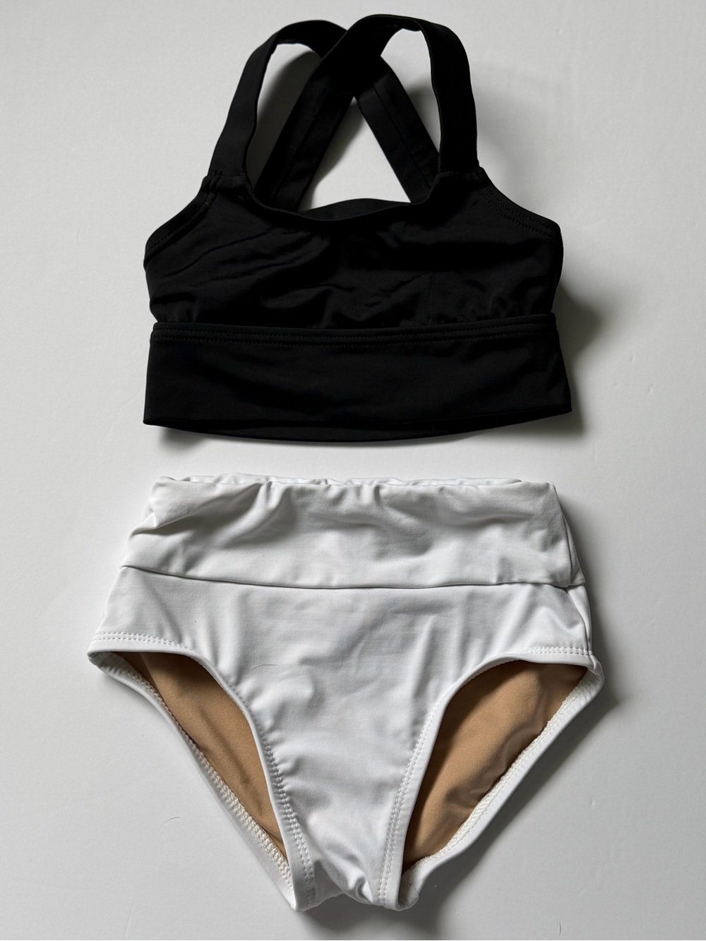 balera Black Dance Top with White Baltog Briefs